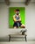 Textile Cedric Vu "Do You Smell Fumes?" Tufted Yarn Self Portrait, Gas Mask Figure, Electric Green, Contemporary California Textile Art, Pop Art, 2025 For Sale - Image 7 of 8