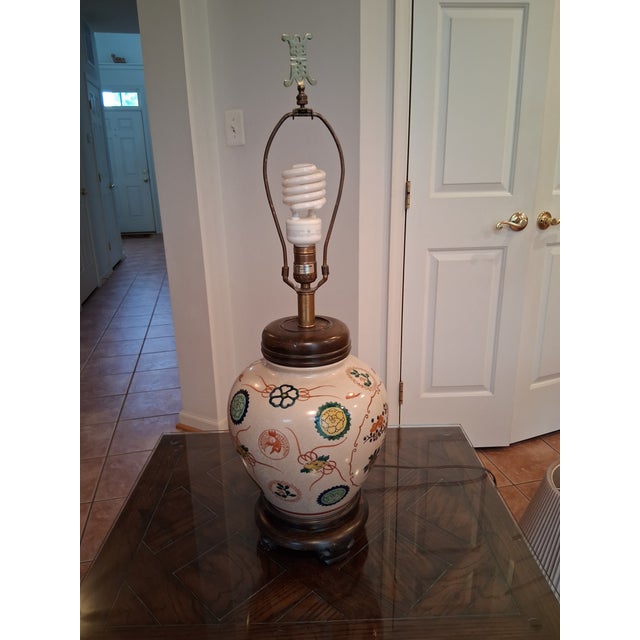 Hollywood Regency Vintage Frederick Cooper Double Happiness Lamp For Sale - Image 3 of 11