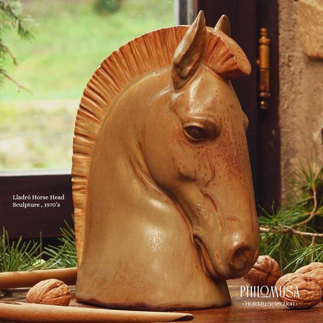 Stunning Horse Head ceramic sculpture by Salvador Furió for Lladró around 1970s This piece has an attribution mark, I am...