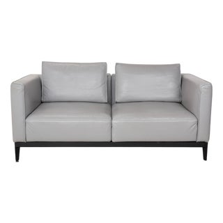 Two-Seater Sofa in Grey Leather from Rolf Benz For Sale