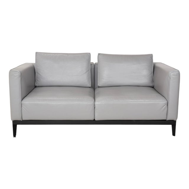Two-Seater Sofa in Grey Leather from Rolf Benz For Sale