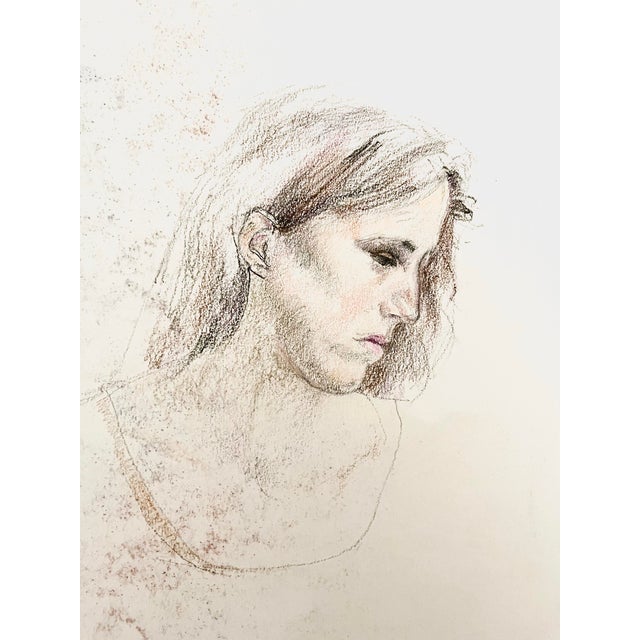 Mid Century Drawing of Young Woman For Sale In New York - Image 6 of 6