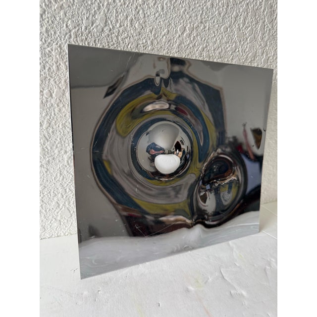 Willy Weber, (Swiss, 1933-1998) Verchromte Platte Stainless steel sculptural construction, dated 1977, signed to the...