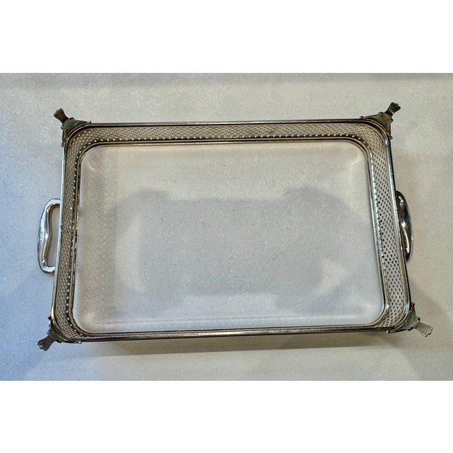 Mid 20th Century Ornate Silverplate Footed Casserole / Dessert Server With Pyrex Insert For Sale In Boston - Image 6 of 7