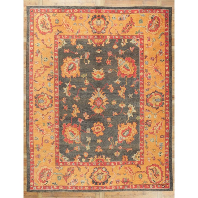 Vintage Modern Turkish Oushak Rug - 10'03 X 13'00 For Sale - Image 9 of 10