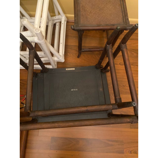 1980s 1980s Set of 3 Pagoda Style Bamboo Nesting Tables For Sale - Image 5 of 10
