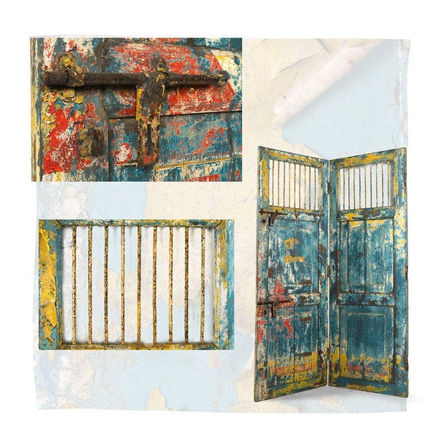 Vintage Weathered Wooden Door, in Very Good conditions. This piece is designed in the style of the selected designer...