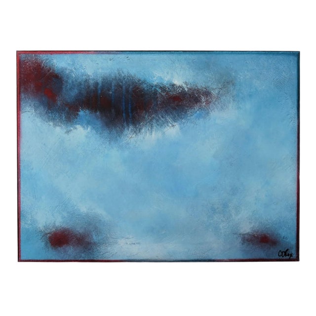 Small Framed Abstract on Canvas by C. Damien Fox. For Sale