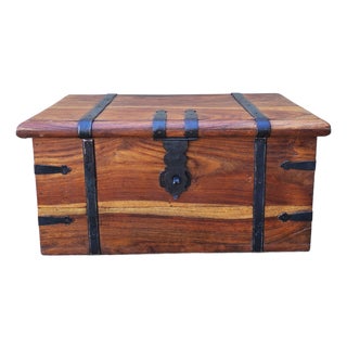 1990s Solid Wood Chest For Sale