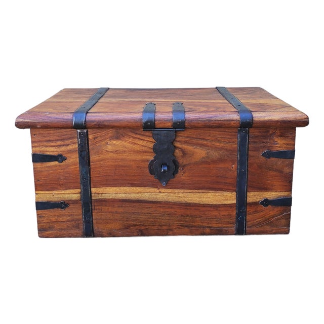 1990s Solid Wood Chest For Sale