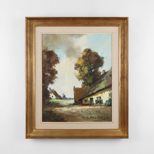 Jos Pauwels, Farm Scene, 1950s, Oil on Canvas, Framed For Sale - Image 11 of 11