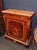 Napoleon iii side table in floral marquetry, griotte red marble top dimensions: height: 102 cm width: 92 cm depth: 40 cm...