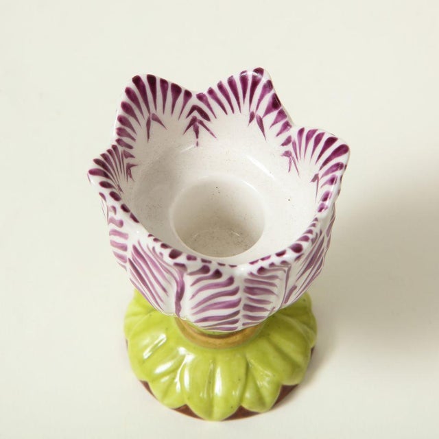 Purple Mid 20th Century English Traditional Porcelain Tulip Cups For Sale - Image 8 of 9