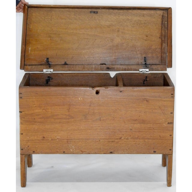 Early 19th Century 19th Century Rustic Walnut Sugar Chest With Lift Top For Sale - Image 5 of 11
