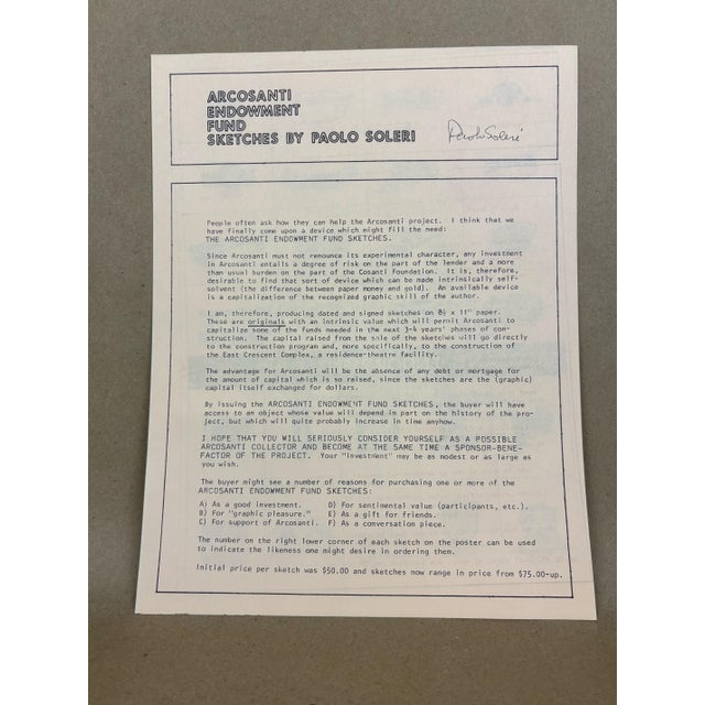 Paolo Soleri drawing originally done in the late 70's to raise money for an Arcosanti Endowment Fund. Initiated to raise...