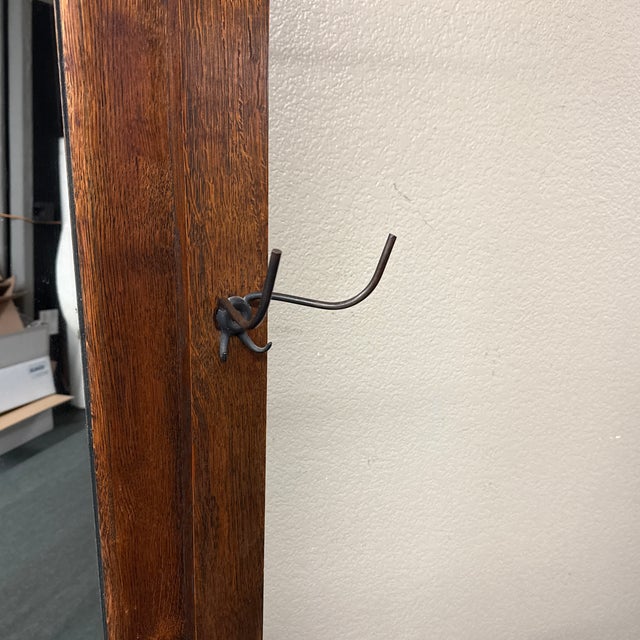 Wood Arts & Crafts Tiger Oak Wood Hall Tree For Sale - Image 7 of 12