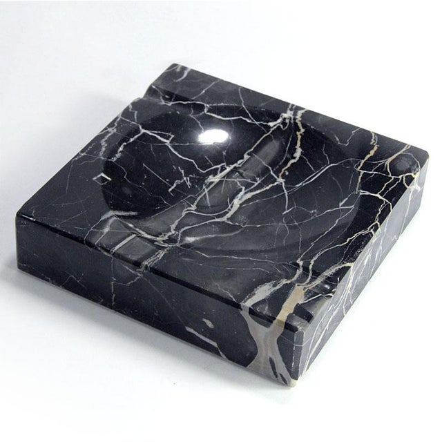 Vintage Art Deco Black Marble Ashtray, 1930s For Sale - Image 3 of 9