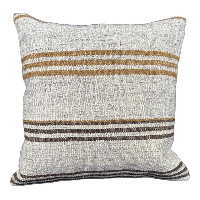 Turkish Hemp Pillow Cushion Natural Beige Brown Cushion Cover 20x20 For Sale