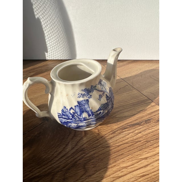 1970s Small Asian Ceramic Blue and White Teapot For Sale - Image 4 of 8