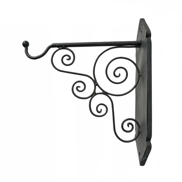 Late 20th Century Vintage Iron Black Scroll Wall Bracket For Sale - Image 5 of 5