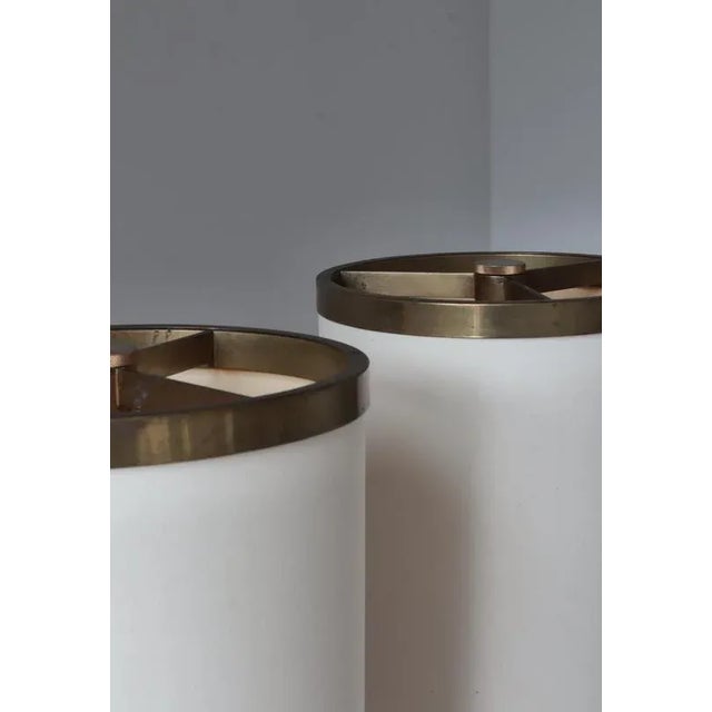 Large Danish Modern Floor Lamps in Patinated Brass by Kay Kørbing, 1960s, Set of 2 For Sale - Image 9 of 18