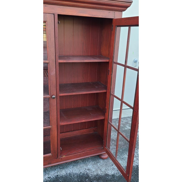 Broyhill Attic Heirlooms Red Rustic Oak Collection Library