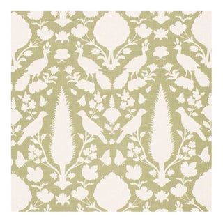 Sample, Schumacher Chenonceau Fabric in Sage For Sale