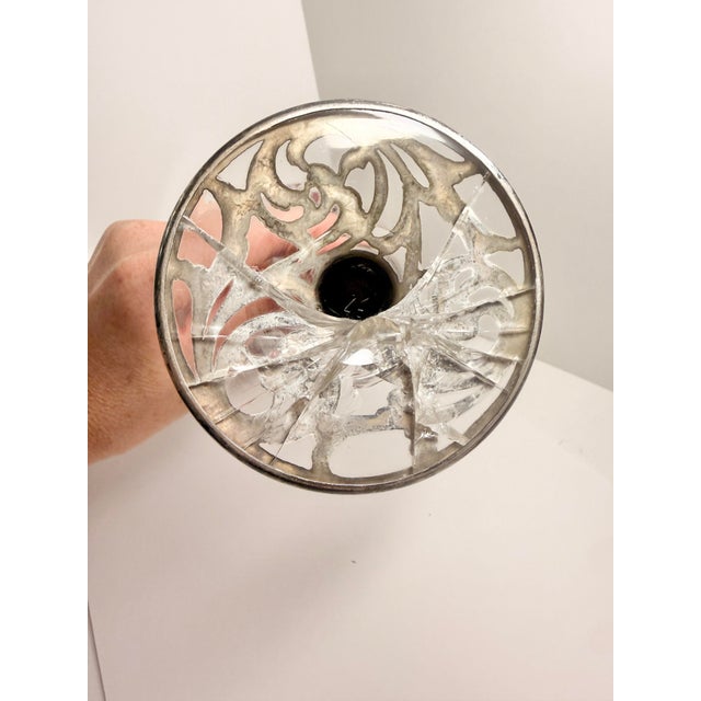 Late 19th Century Sterling Silver and Red Glass Inlayed Art Nouveau Trumpet Vase For Sale - Image 5 of 12