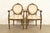 Karges Style French Regency Louis XVI Carved Mahogany and Gold Gilt Armchairs, Pair For Sale - Image 14 of 14