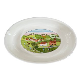 Vintage Villeroy & Boch Design Naïf Oval Baker For Sale