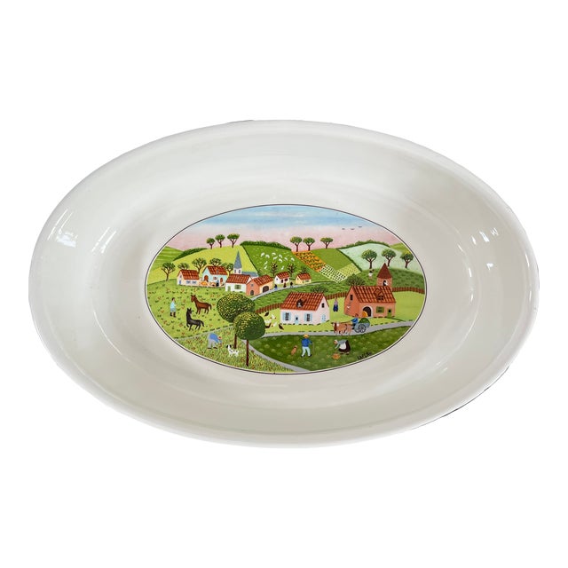 Vintage Villeroy & Boch Design Naïf Oval Baker For Sale