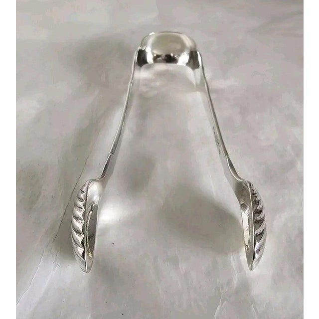 Antique Victorian Sterling Silver Shell and Floral Sugar Tongs from John Wilkie, 1849 For Sale - Image 9 of 12