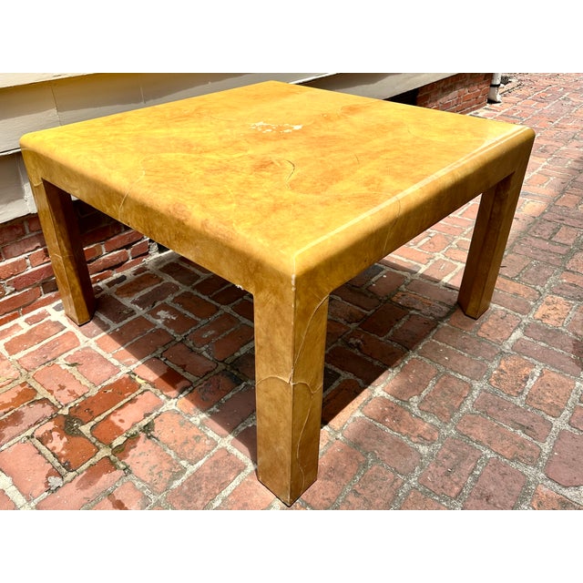 1980s 1980s Sally Sirkin Lewis for J. Robert Scott Lacquered Goatskin Game or Dining Table For Sale - Image 5 of 7