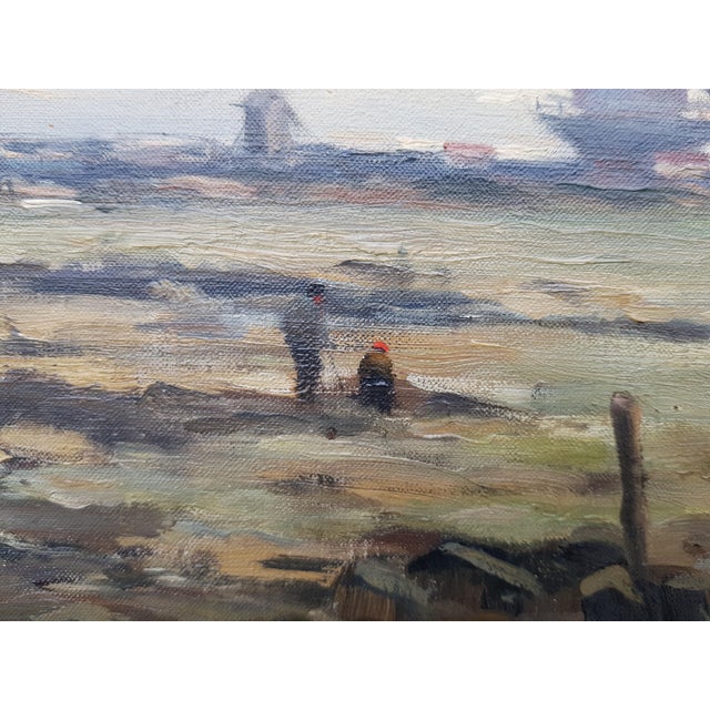 Delpy Hippolyte-Camille - Sailboats in Holland - Oil on Canvas Painting - Circa 1860 For Sale - Image 11 of 13