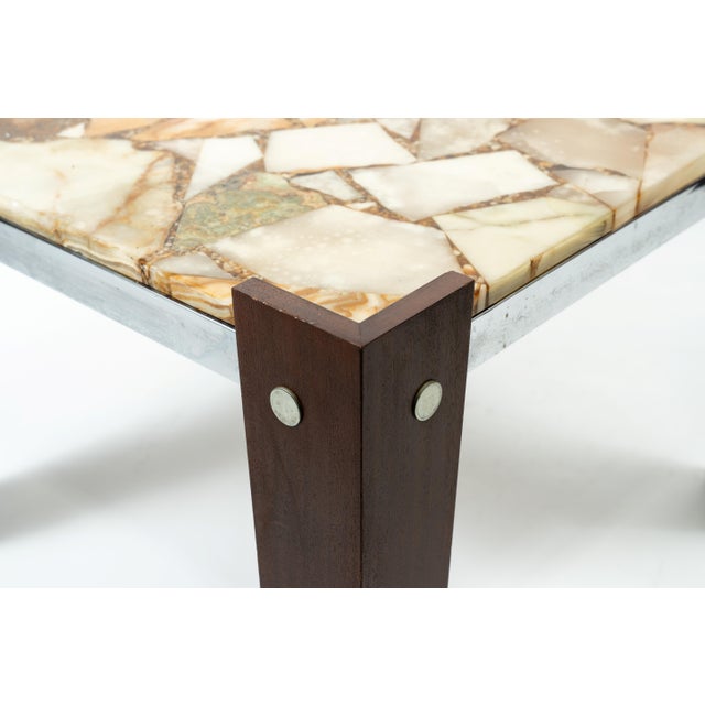 Brutalist Coffee Table with Marble, 1960s For Sale - Image 4 of 7