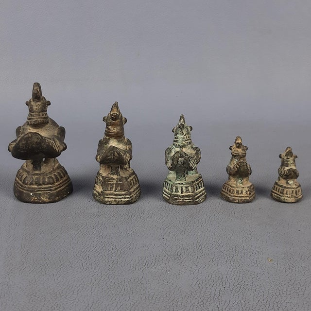 Antique Burmese Bronze Weights, Early 1900s, Set of 5 For Sale - Image 4 of 17