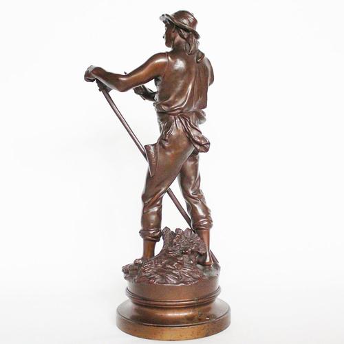 Math Moreau, Field Worker, Bronze For Sale - Image 6 of 9