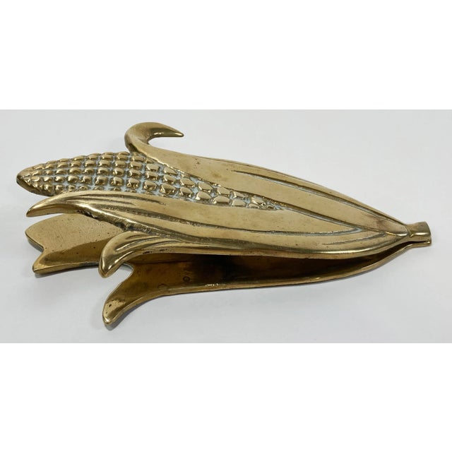 Vintage Brass Corn Cob Motif Receipt Clip For Sale - Image 4 of 7