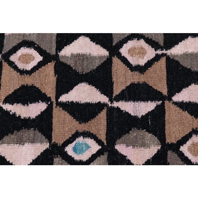 Modern Handmade Kilim Wool Runner – Flatweave Abstract by Apadana For Sale - Image 4 of 10