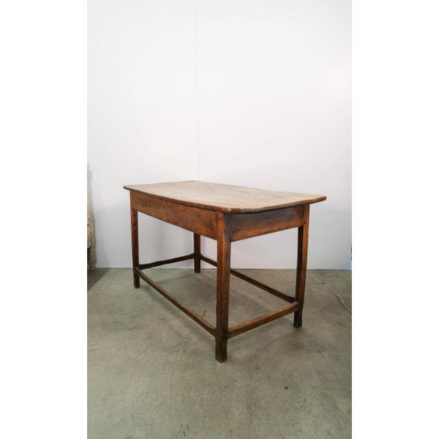 19th Century Antique Elm Wood Tavern Table With Game Carving For Sale - Image 4 of 13