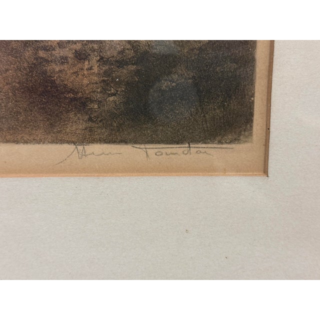 1970s Henri Jourdain Color Etching in Autumn, Signed For Sale - Image 11 of 12