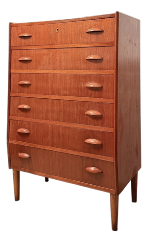 Danish Highboy Dresser with Half-Moon Handle, 1960s