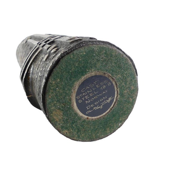 Brutalist Stainless Steel Vase by Olav Joff for Polaris/Figgjo, 1970s For Sale - Image 6 of 7