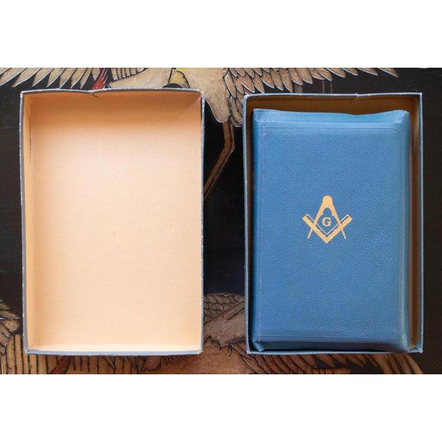 American C. 1930-1940s Masonic Edition of the Holy Bible in Original Box, Windsor Lodge, Embossed Sealed, Numbered and Signed For Sale - Image 3 of 18