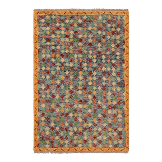Boho Chic Balochi Rosa Hand Knotted Wool Rug - 3'6'' X 4'10'' For Sale