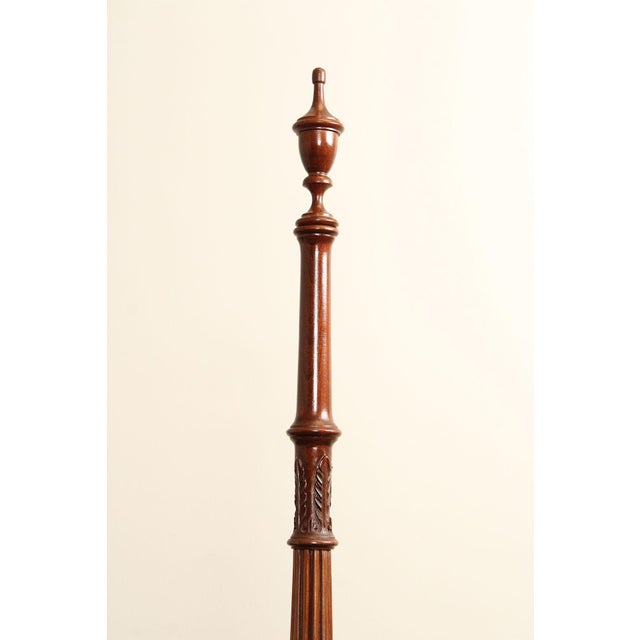 Ethan Allen 'Georgian Court' Cherry Rice Carved Queen Size Poster Bed For Sale - Image 13 of 18