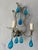 Beaded Crystal Swags Aqua Blue Mouth Blown Murano Drops Sconces One of a Kind For Sale - Image 10 of 12