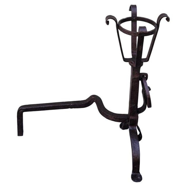 Late 19th Century Cast Iron Fire Place Andirons For Sale - Image 4 of 6