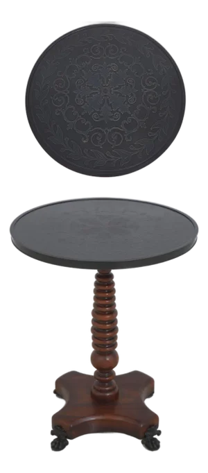 Theodore Alexander Round Etched Copper Top Occasional Table