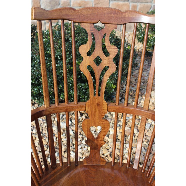 Thomasville Fisher Park Pecan Windsor Armchairs—A Pair For Sale - Image 6 of 18